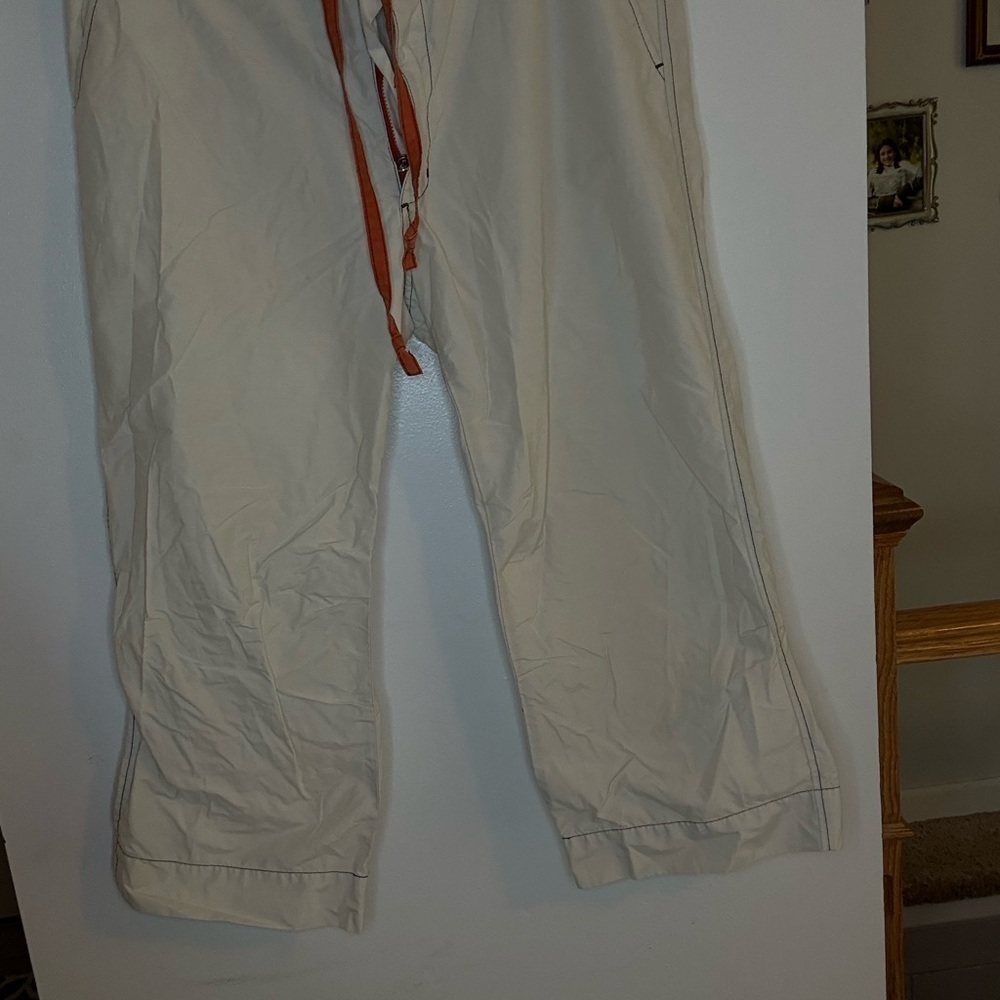 Abercrombie & Fitch Beige Capris with Orange Drawstring